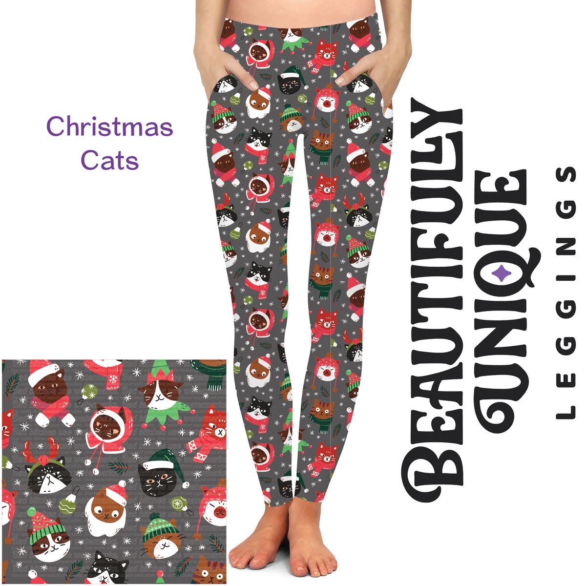 Christmas Cats (Exclusive) - Pocket Leggings – Beautifully Unique