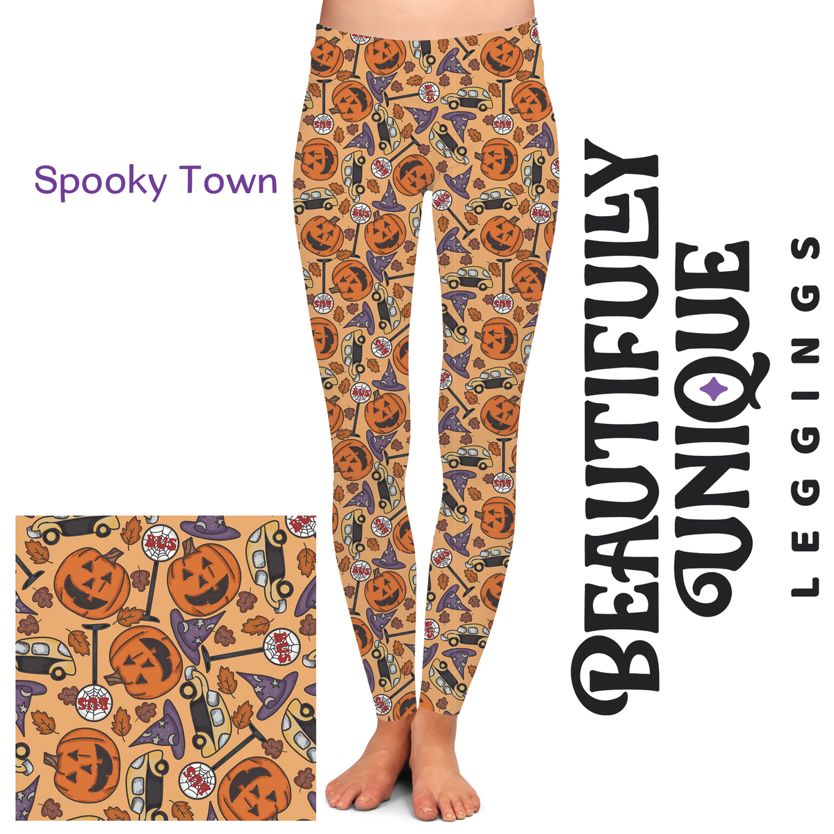 Spooky Town (Semi-Exclusive) - High-quality Handcrafted Vibrant Leggings