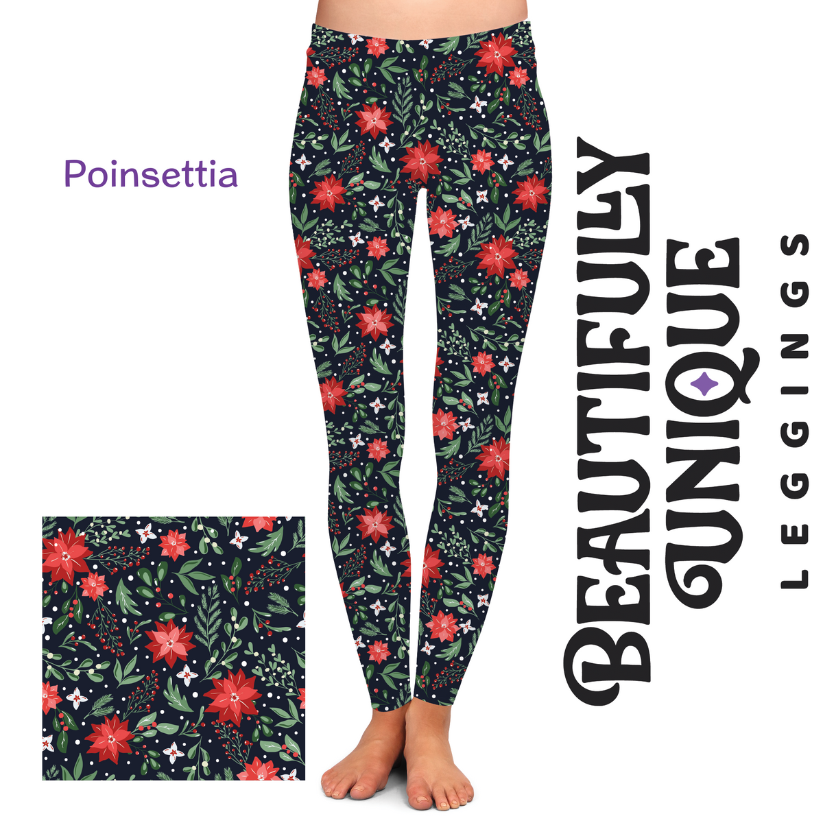 Poinsettia leggings 2025