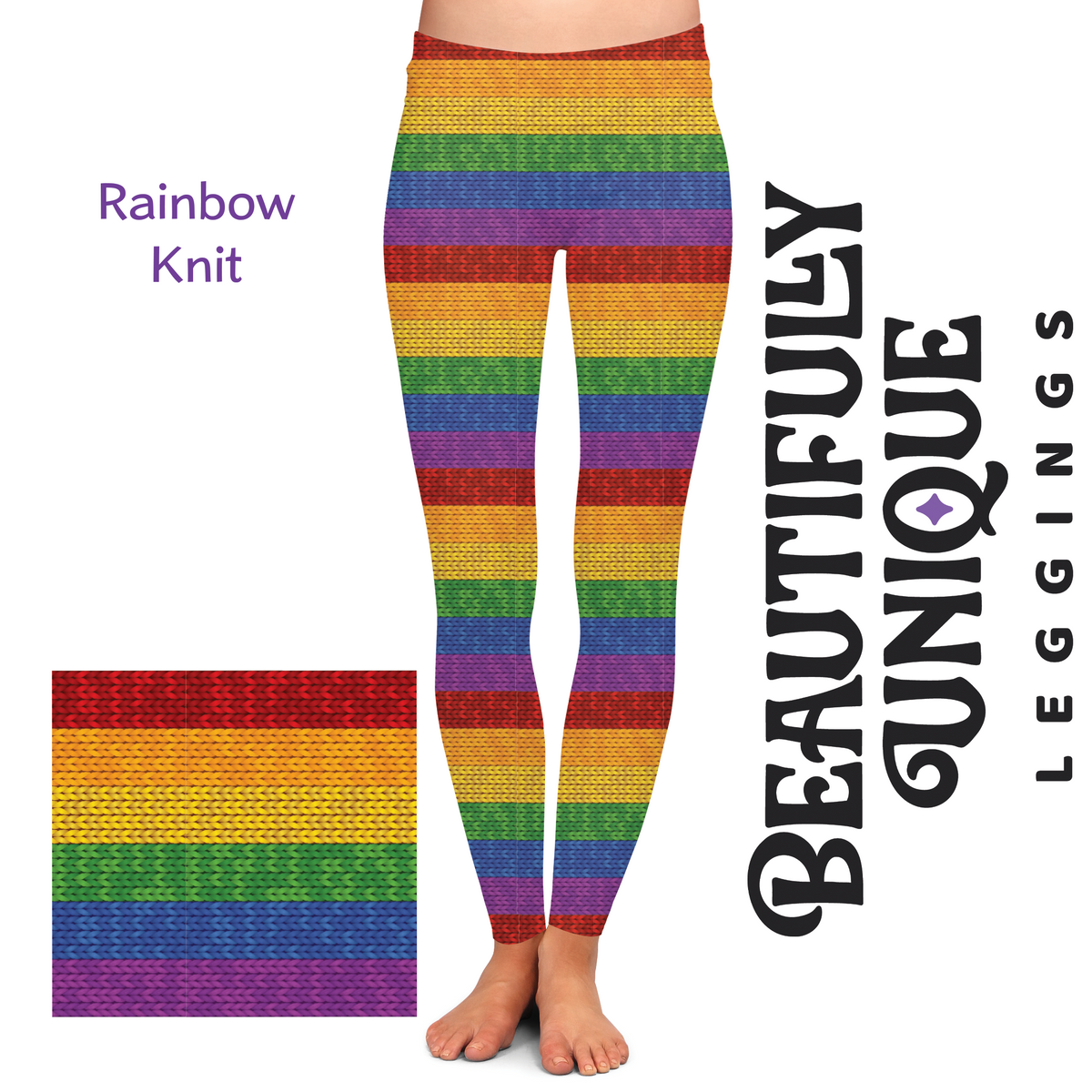Rainbow Knit - High-quality Handcrafted Vibrant Leggings – Beautifully  Unique Leggings