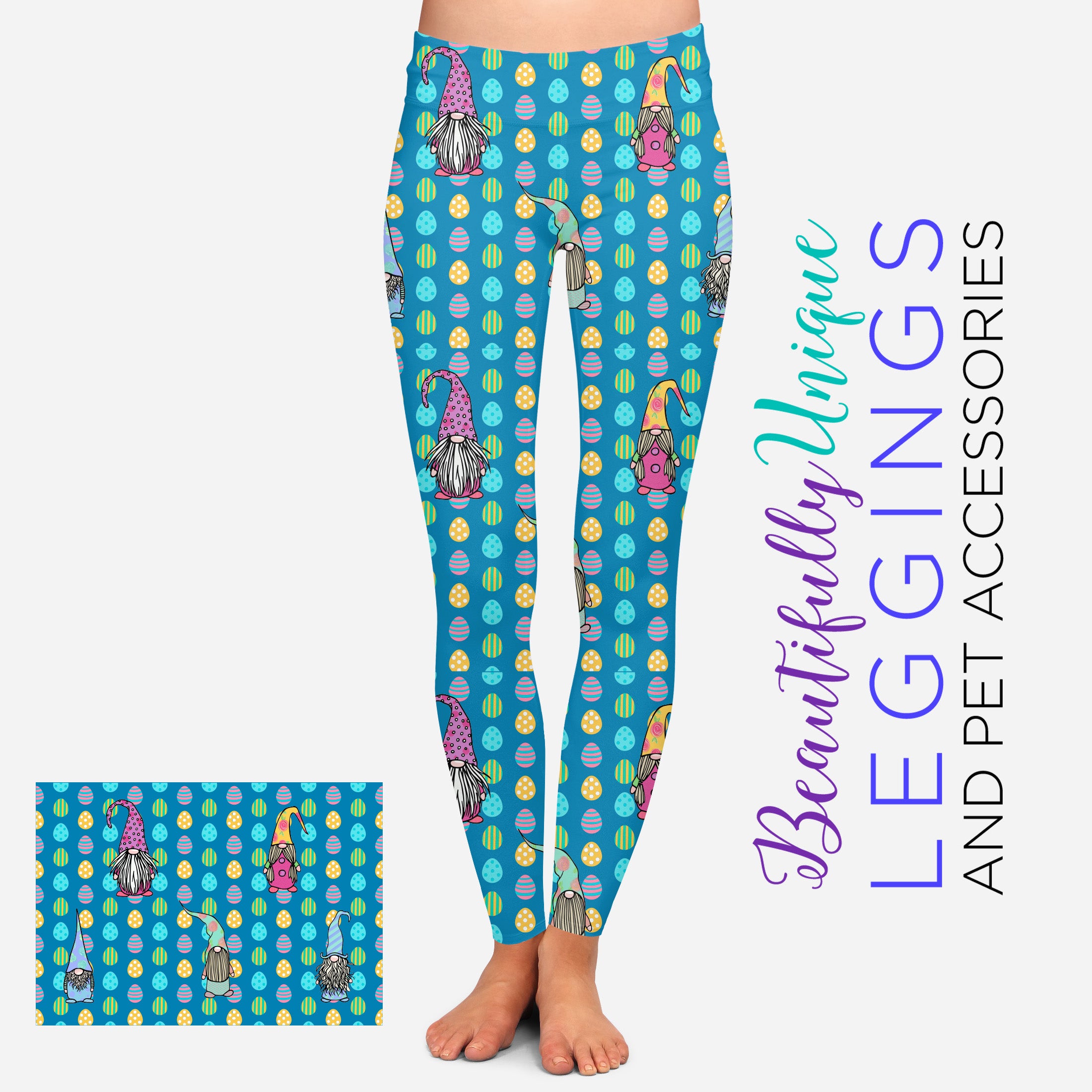 Girls Leggings | Exclusive St. Patrick Day Gnome Leggings | Yoga Pants |  Footless Tights | Yoga Waistband