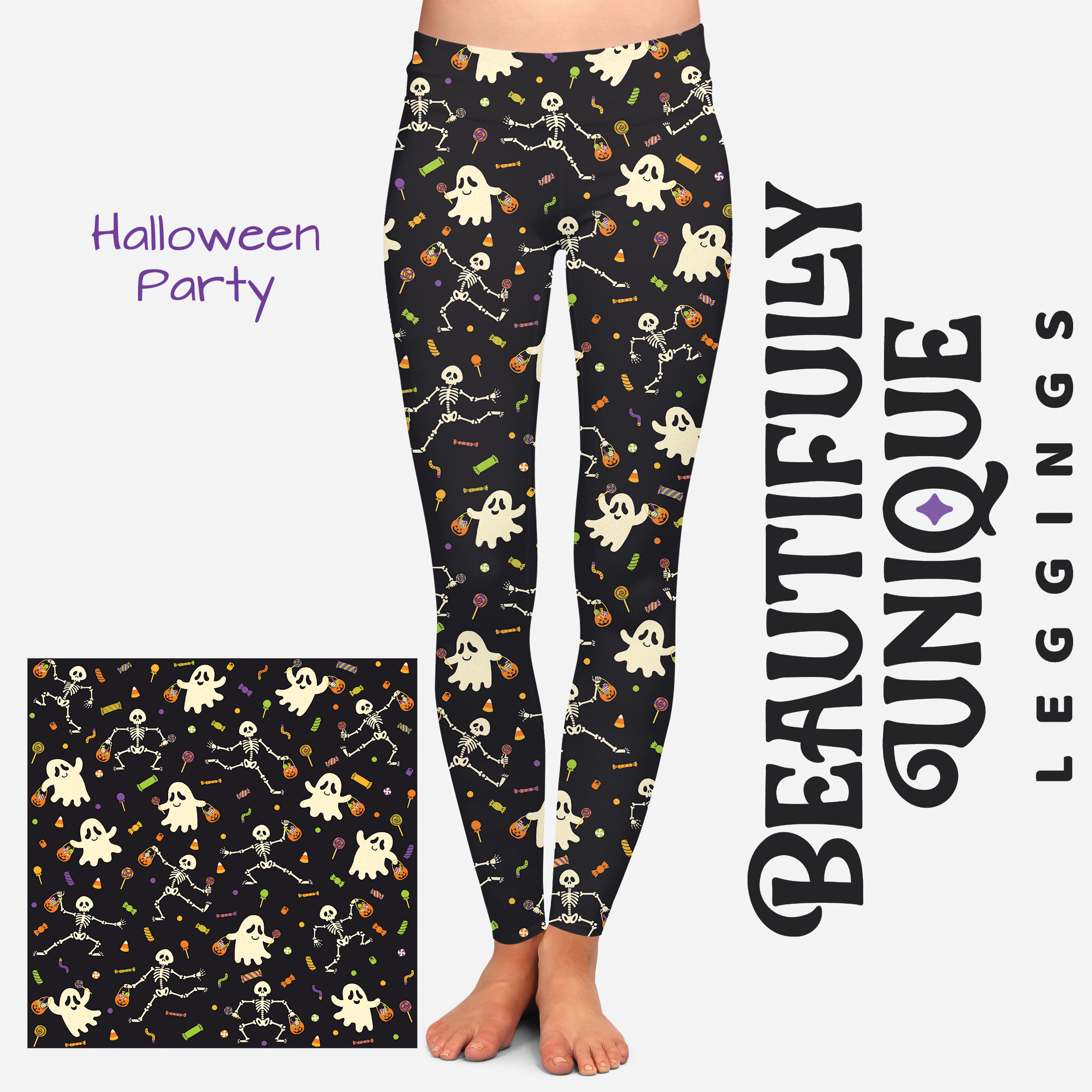 Soft Stretchy Leggings Halloween Candy Corns, Candy Corn Yoga