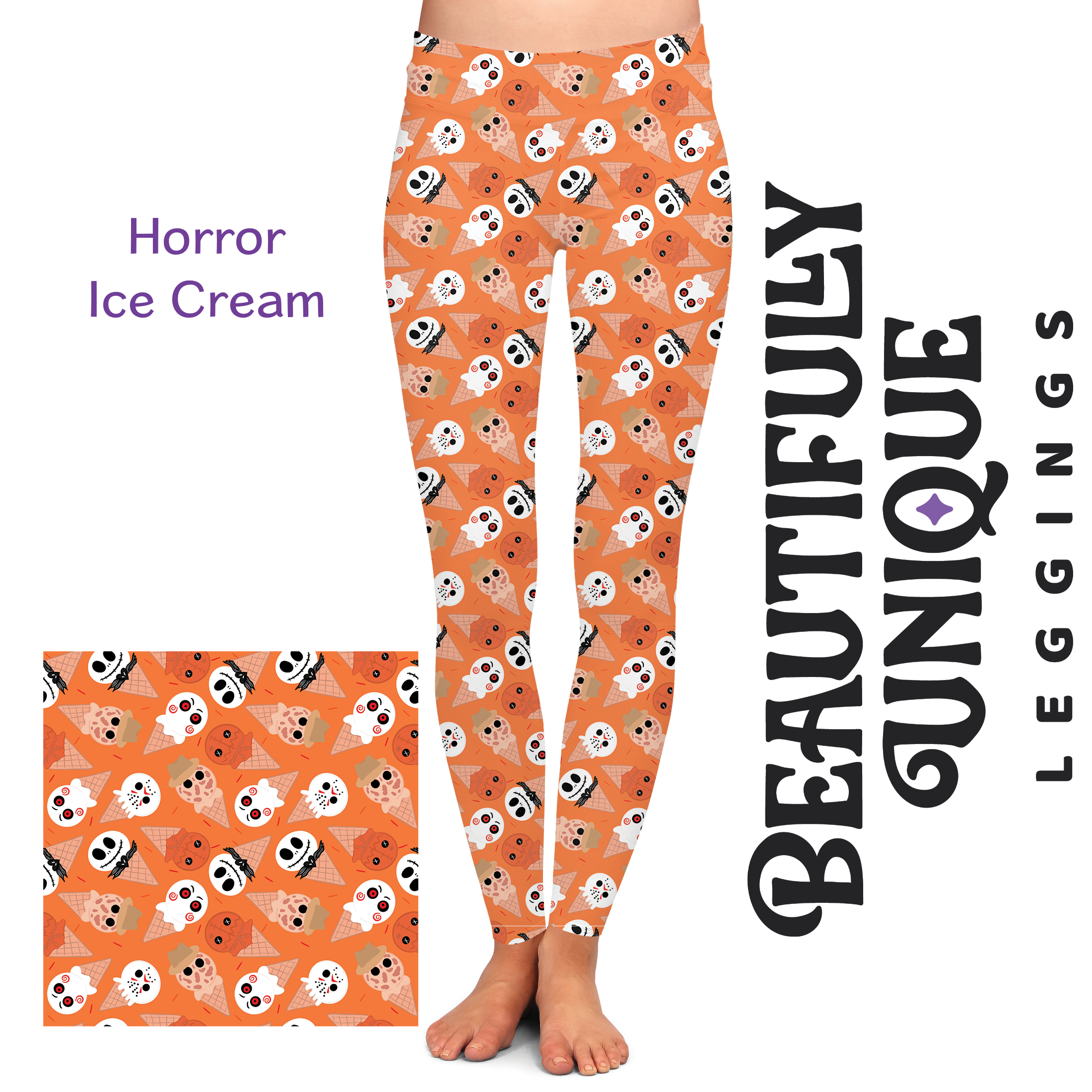 Ice Cream Pattern Leggings by A Little Leafy | Society6