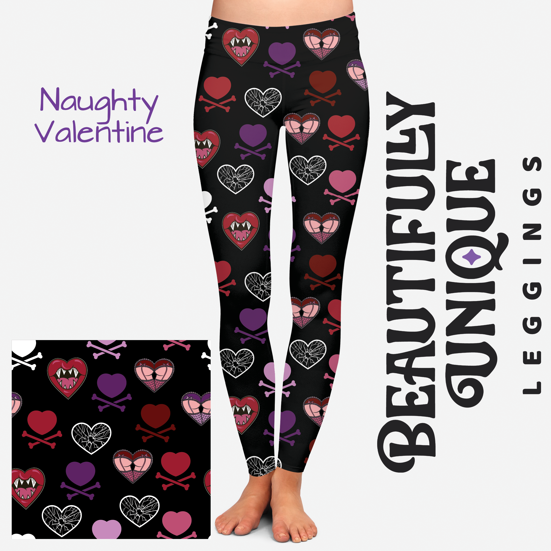 Naughty Valentine (Exclusive) - High-quality Handcrafted Vibrant Leggi –  Beautifully Unique Leggings