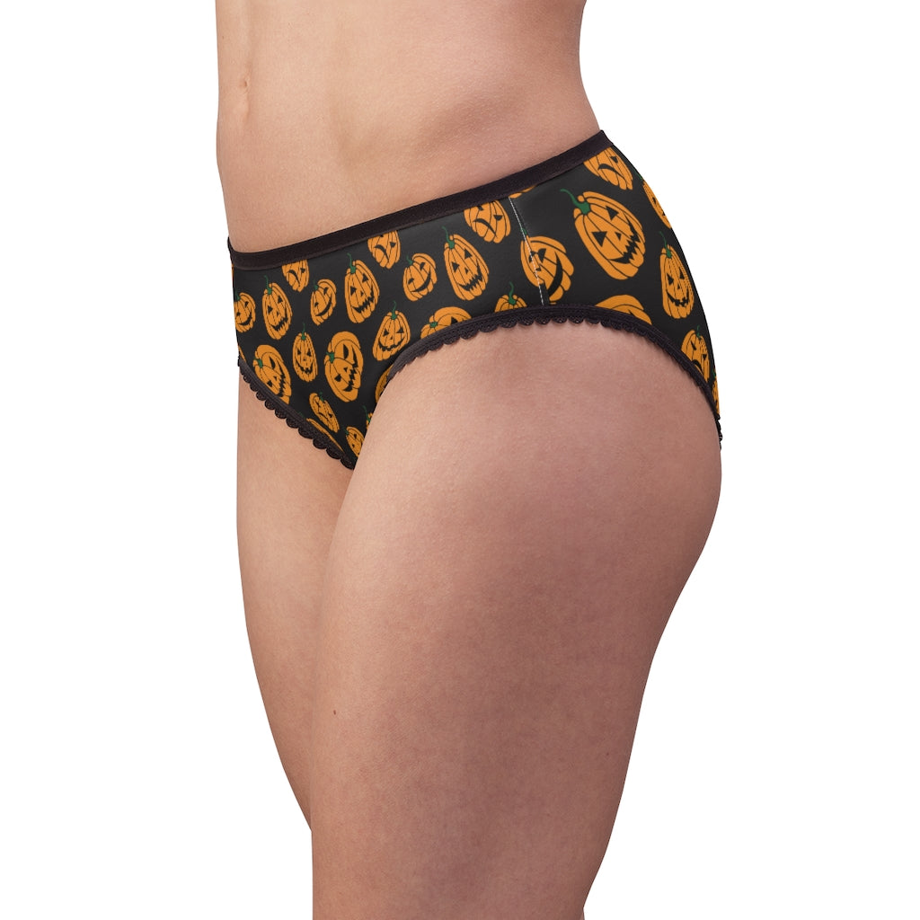 Southern Sisters Orange Pumpkin Halloween Panty For Women Jack O Lantern  Face